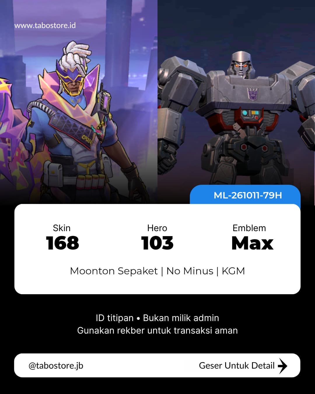 103 Hero 168 Skin