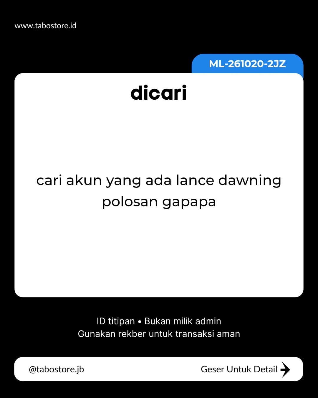 Cari Akun - Budget - Rp 200.000