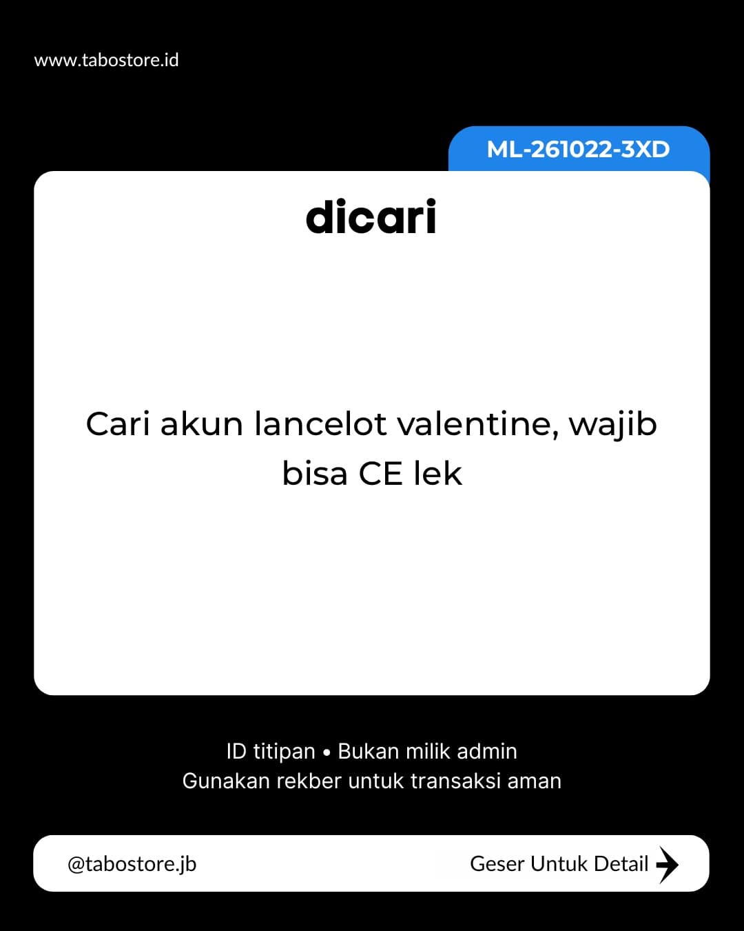 Cari Akun - Budget Rp 150.000 - Rp 200.000