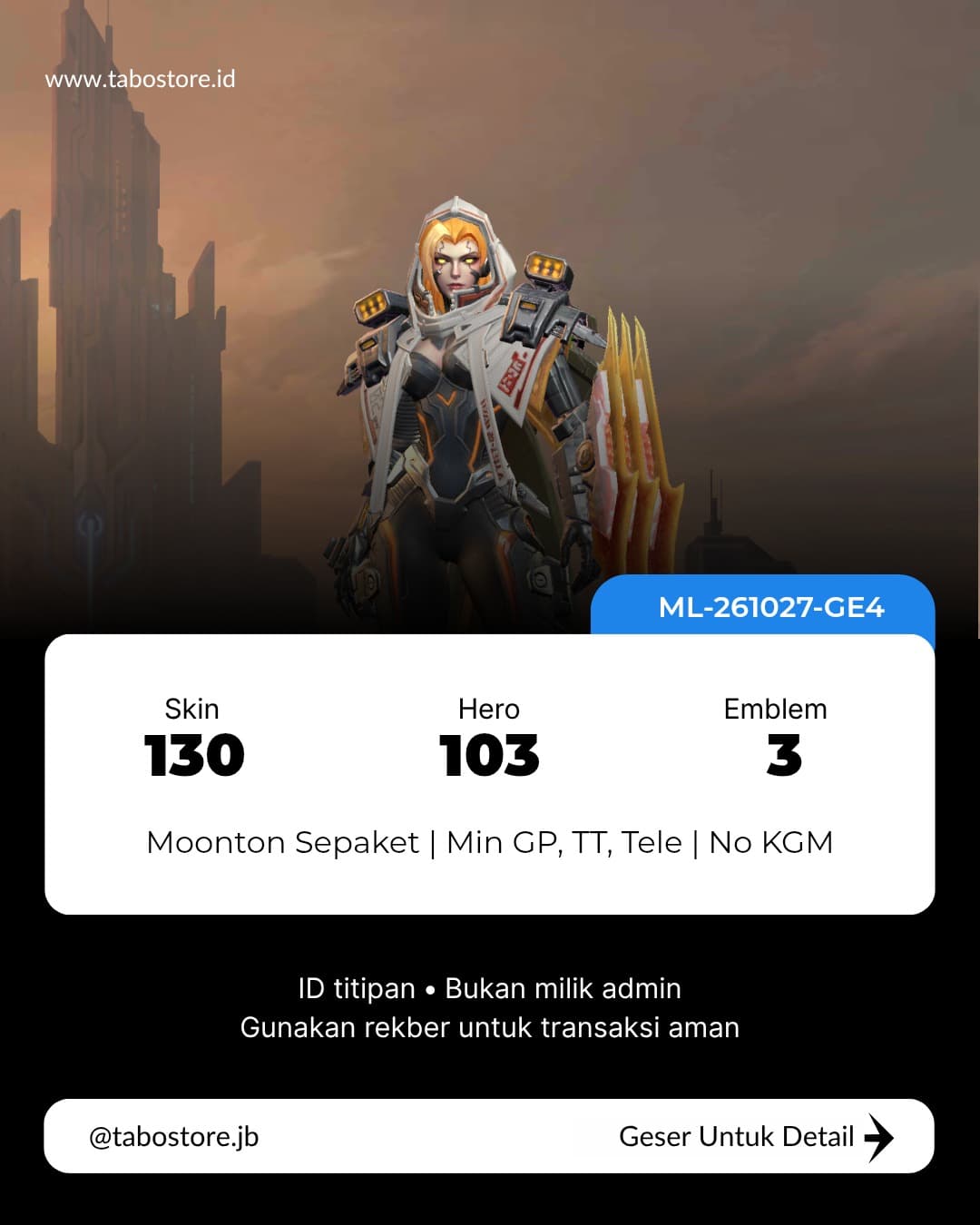 103 Hero 130 Skin