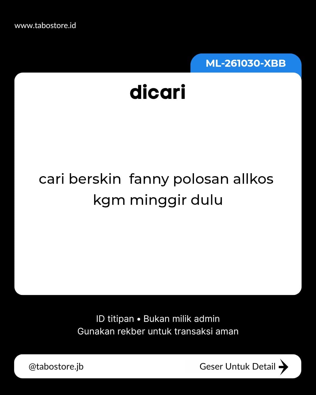 Cari Akun - Budget Rp 100.000 - Rp 300.000