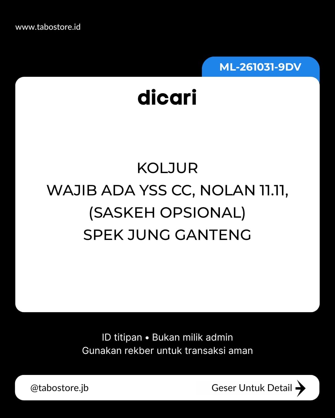Cari Akun - Budget - Rp 1.400