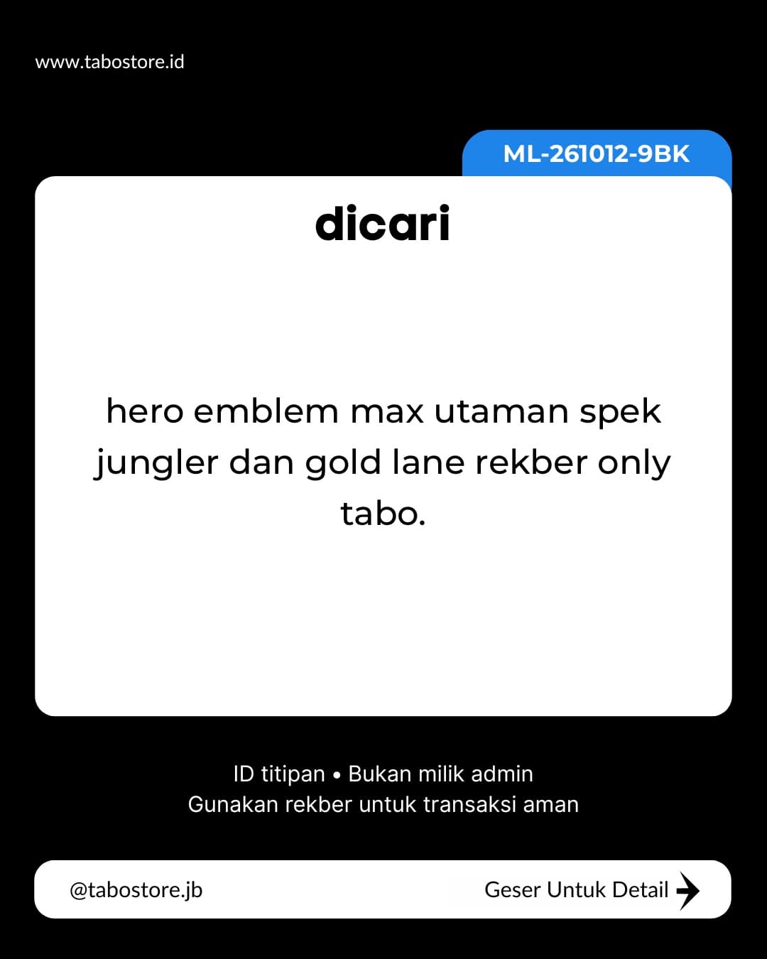 Cari Akun - Budget Rp 500.000 - Rp 1.000.000