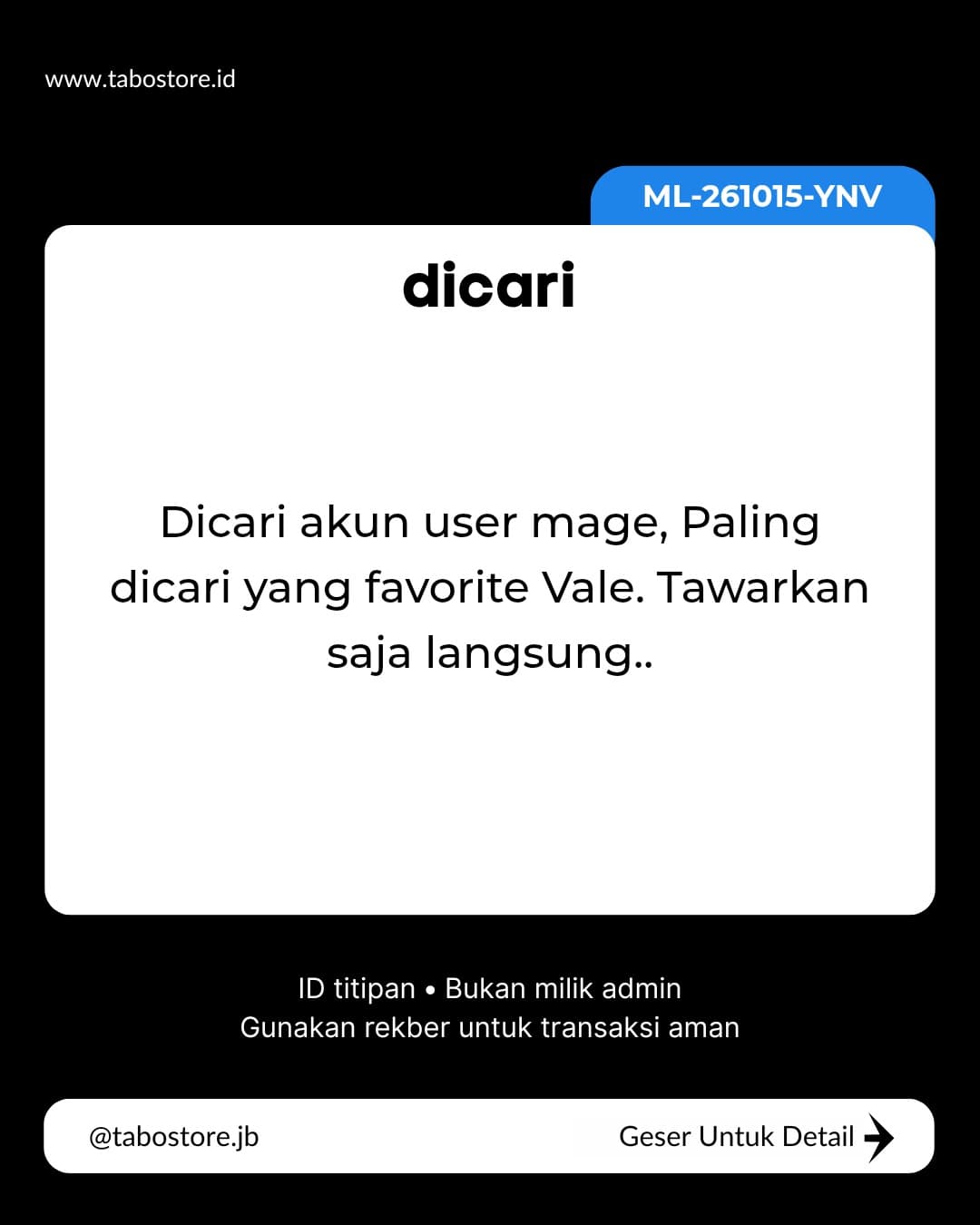 Cari Akun - Budget Rp 500.000 - Rp 1.000.000
