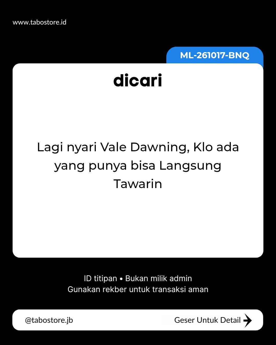 Cari Akun - Budget - Rp 1.000.000