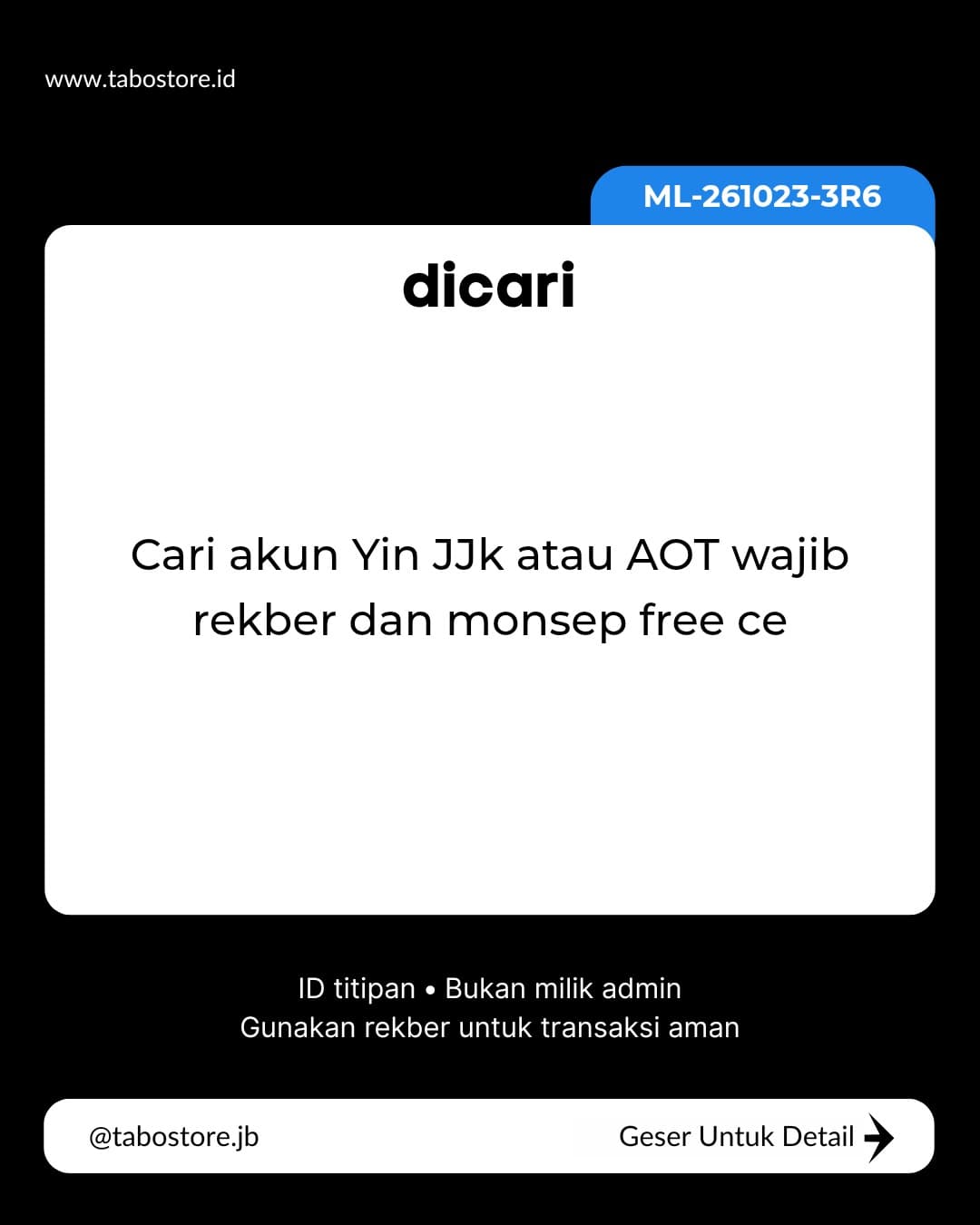 Cari Akun - Budget Rp 0 - Rp 200.000