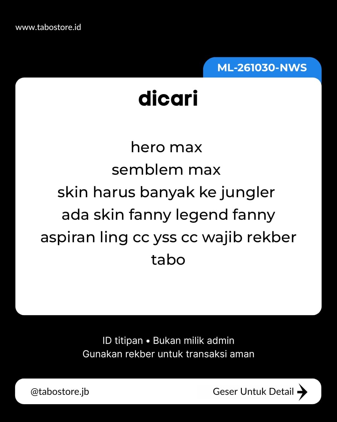 Cari Akun - Budget Rp 750.000 -
