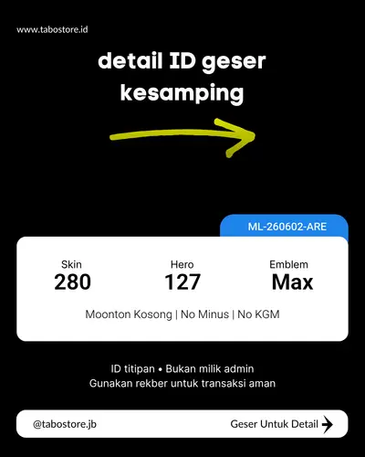 Akun MLBB 280 Skin Rp 425.000