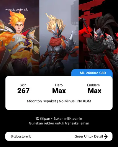 Akun MLBB 267 Skin Rp 300.000