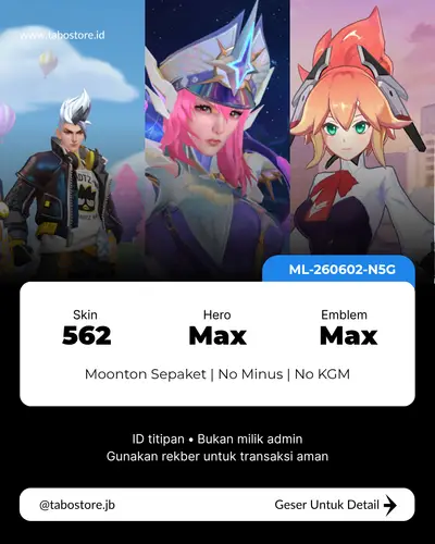 Akun MLBB 562 Skin Rp 3.200.000